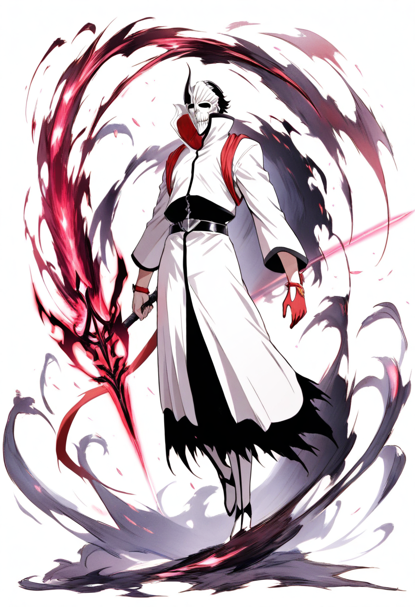 A squad four healer with white haori, gentle green healing kido glow, long braided brown hair, medical kit, kind expression