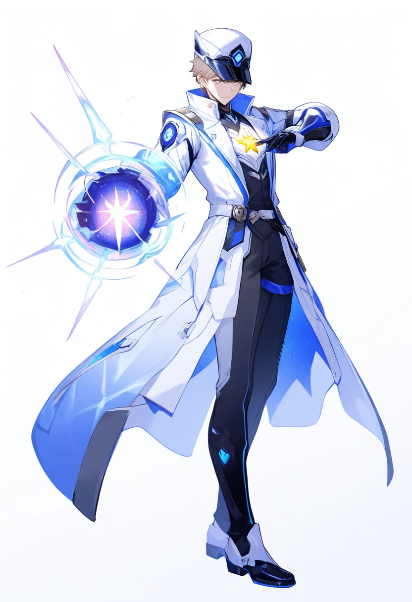 A destruction path character with dark coat and red accents, spiky black hair, red eyes, flame energy aura in battle stance